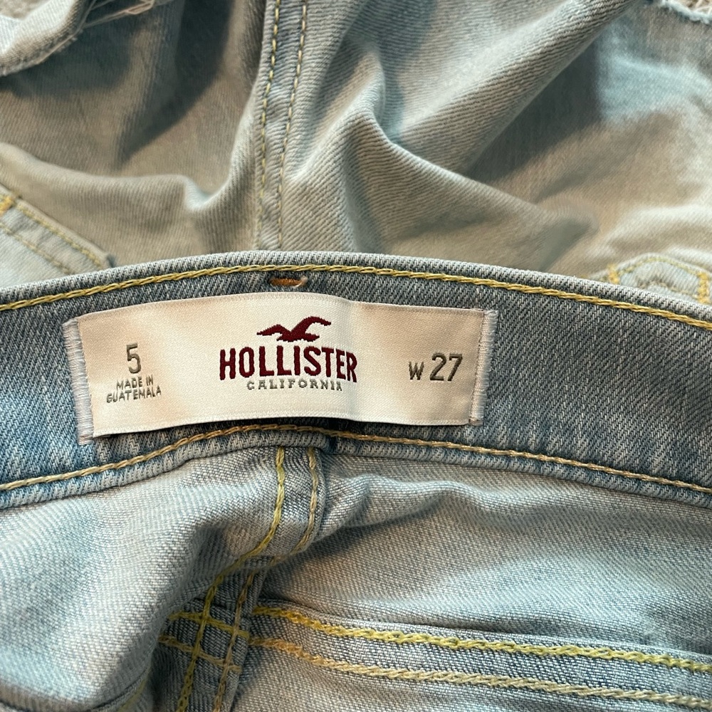 Hollister size 5/27 light wash denim shorts distressed - Picture 4 of 4